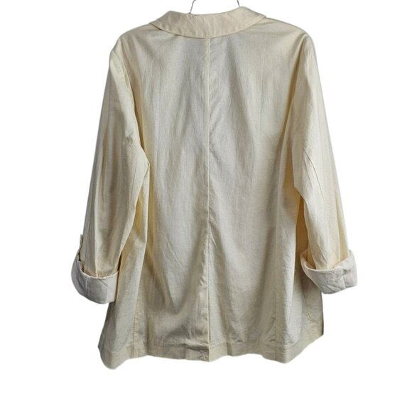 Bryant New Linen Blend Notched Collar Long Sleeve Off White Blazer - Picture 10 of 13